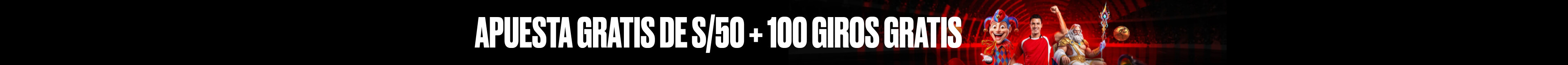 Apuesta Gratis de S/50 + 100 Giros Gratis