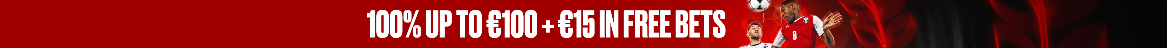 100% up to €100 + €15 in free bets